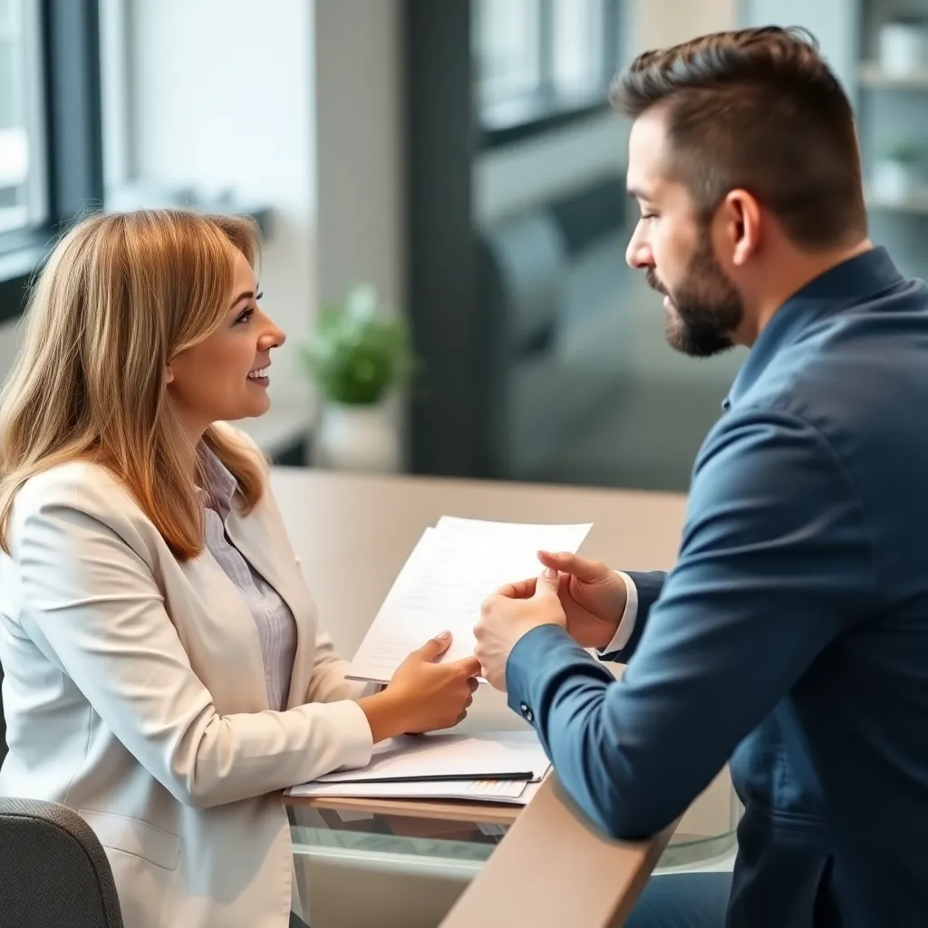 Financieel adviseur in gesprek met een cliënt over geldmanagement