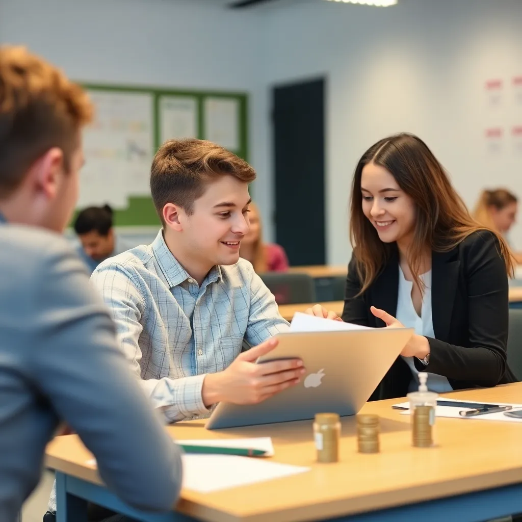 Jonge professional die budgetteringsvaardigheden leert